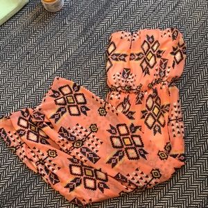 Aztec strapless maxi dress, S